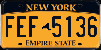 NY license plate FEF5136