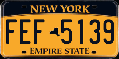 NY license plate FEF5139