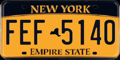 NY license plate FEF5140