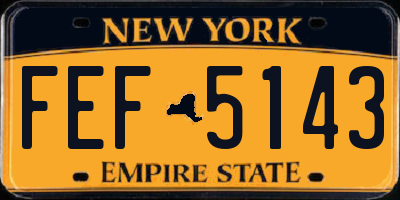 NY license plate FEF5143