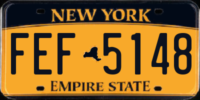 NY license plate FEF5148