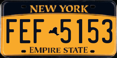 NY license plate FEF5153
