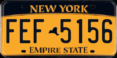 NY license plate FEF5156