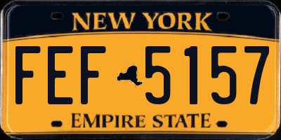 NY license plate FEF5157