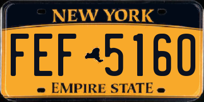 NY license plate FEF5160