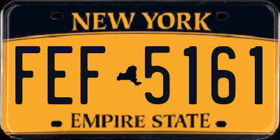 NY license plate FEF5161