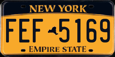 NY license plate FEF5169