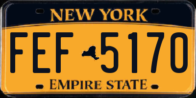 NY license plate FEF5170
