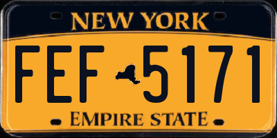 NY license plate FEF5171
