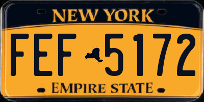 NY license plate FEF5172