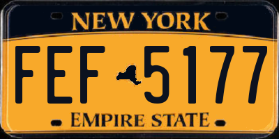 NY license plate FEF5177