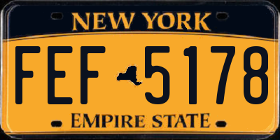 NY license plate FEF5178