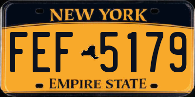 NY license plate FEF5179