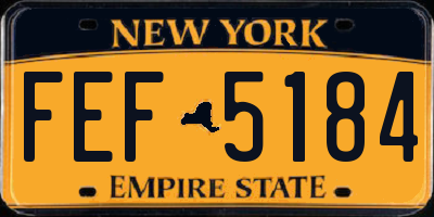NY license plate FEF5184
