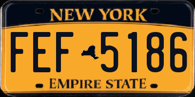 NY license plate FEF5186