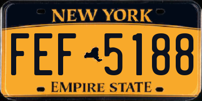 NY license plate FEF5188