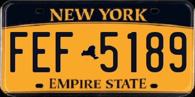 NY license plate FEF5189