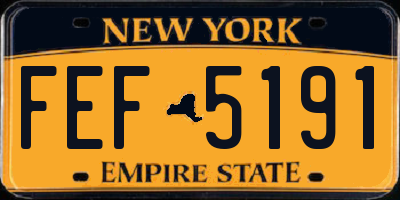 NY license plate FEF5191