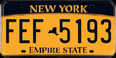 NY license plate FEF5193