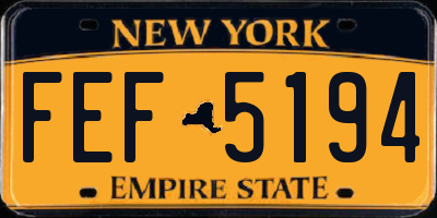 NY license plate FEF5194