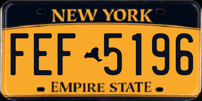 NY license plate FEF5196