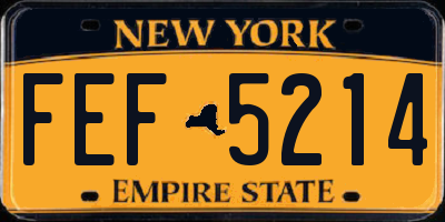 NY license plate FEF5214