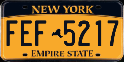 NY license plate FEF5217