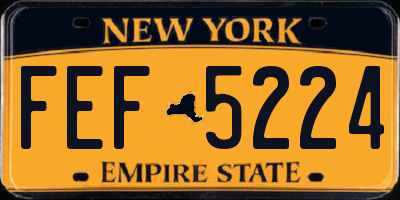 NY license plate FEF5224