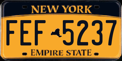 NY license plate FEF5237