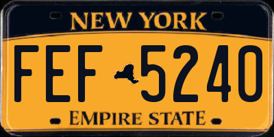 NY license plate FEF5240