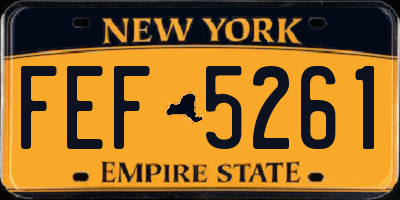 NY license plate FEF5261