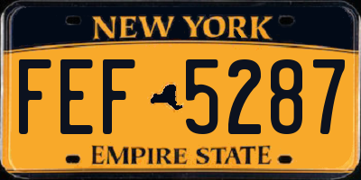NY license plate FEF5287