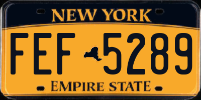 NY license plate FEF5289