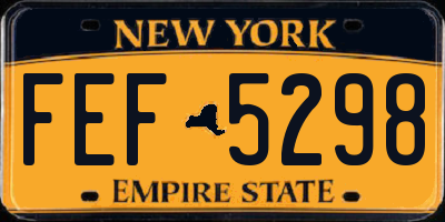 NY license plate FEF5298