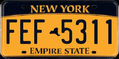 NY license plate FEF5311