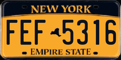 NY license plate FEF5316