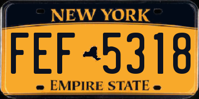 NY license plate FEF5318