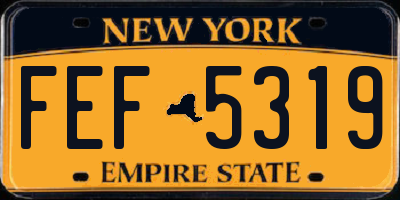 NY license plate FEF5319