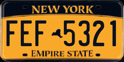 NY license plate FEF5321