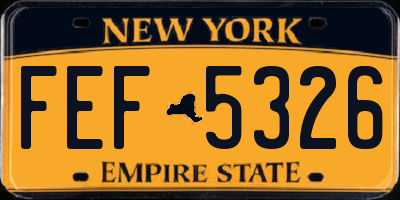 NY license plate FEF5326