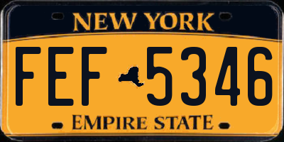 NY license plate FEF5346