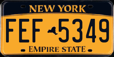 NY license plate FEF5349