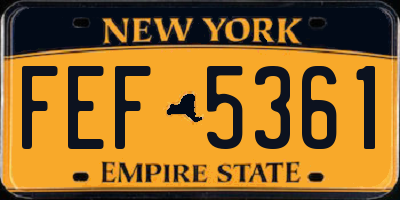 NY license plate FEF5361