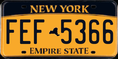 NY license plate FEF5366
