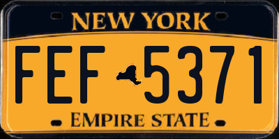 NY license plate FEF5371