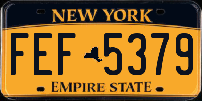 NY license plate FEF5379