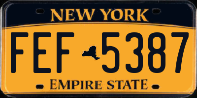 NY license plate FEF5387