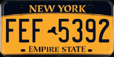 NY license plate FEF5392