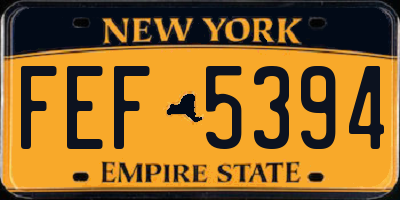 NY license plate FEF5394