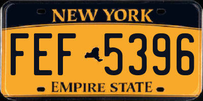 NY license plate FEF5396